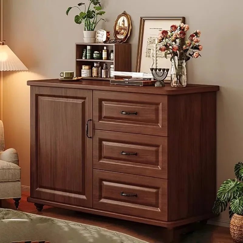 Vintage Nordic Drawer Cabinet – Classic Living Room Storage & Display Furniture - Image 4