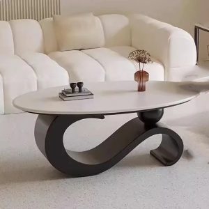 Mid-Century Retro Oval Coffee Table – Luxury Nordic Design for Stylish Living Rooms