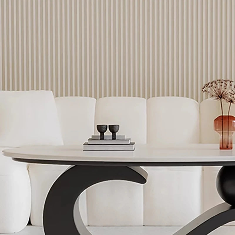 Mid-Century Retro Oval Coffee Table – Luxury Nordic Design for Stylish Living Rooms - Image 2
