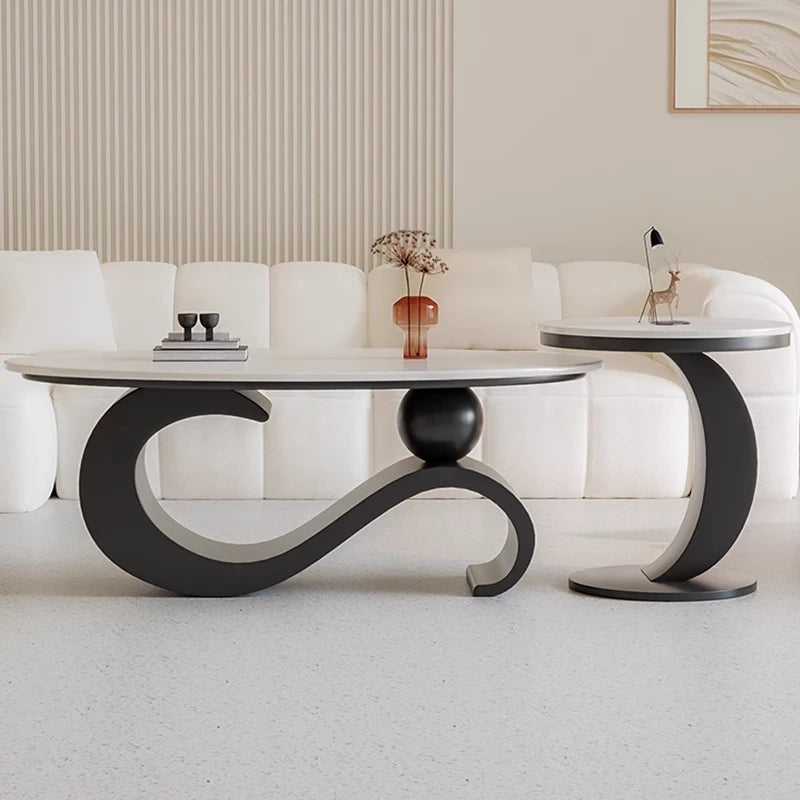 Mid-Century Retro Oval Coffee Table – Luxury Nordic Design for Stylish Living Rooms - Image 4